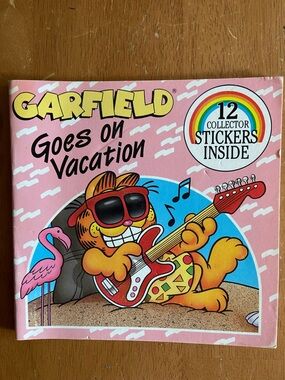 Garfield the Cat Goes on Vacation Pink Book red guitar pink flamingo sunglasses